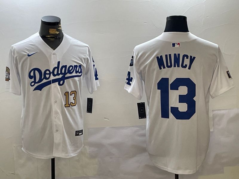 Men Los Angeles Dodgers #13 Muncy White Game 2024 Nike MLB Jersey style 11202
